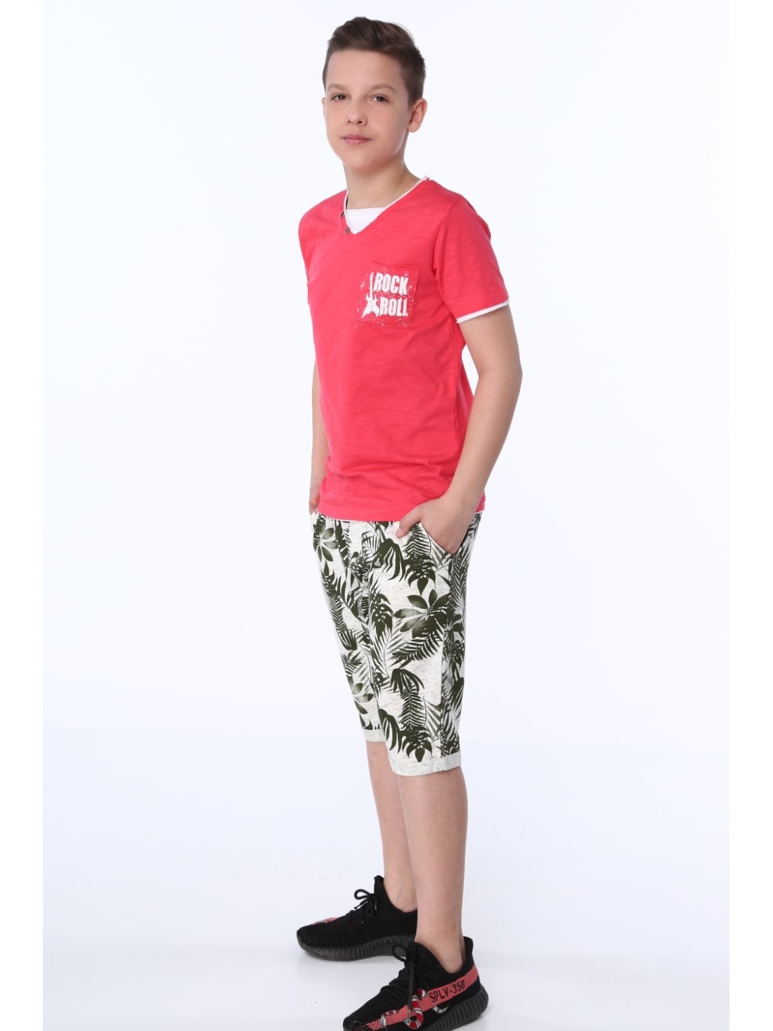 Jungenshorts mit Pflanzenmotiv NDZ86170 – Online-Shop – Boutique